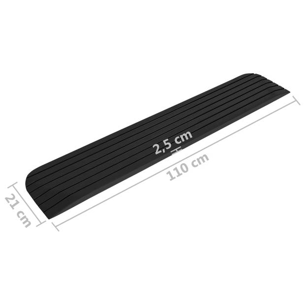 vidaXL Drempelhulp 110x21x2,5 cm rubber