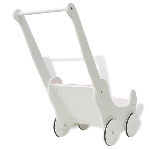 vidaXL Poppenwagen wit 53x25,7x50 cm hout