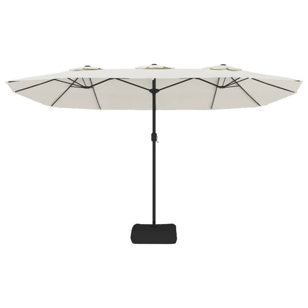 vidaXL Parasol dubbel 449x245 cm zandwit