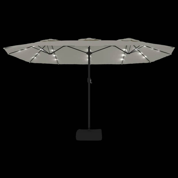 The Living Store Parasol - LED-verlichting - 449x265x245 cm - Zandwit - Donkergrijs