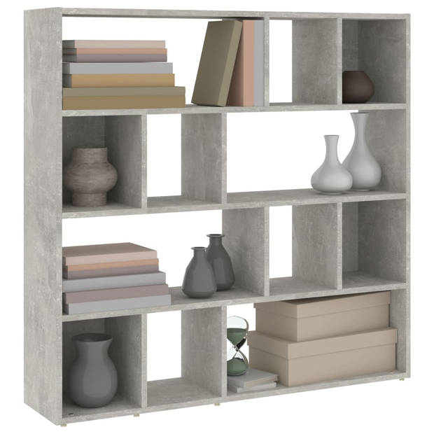 vidaXL Boekenkast/kamerscherm 105x24x102 cm betongrijs