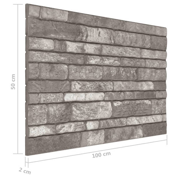 vidaXL 11 st Wandpanelen 3D donkergrijze baksteen EPS