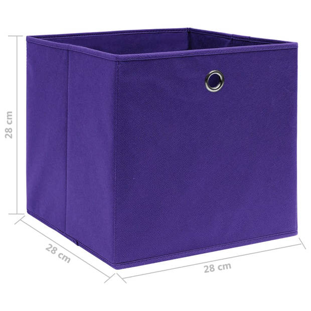 vidaXL Opbergboxen 4 st 28x28x28 cm nonwoven stof paars