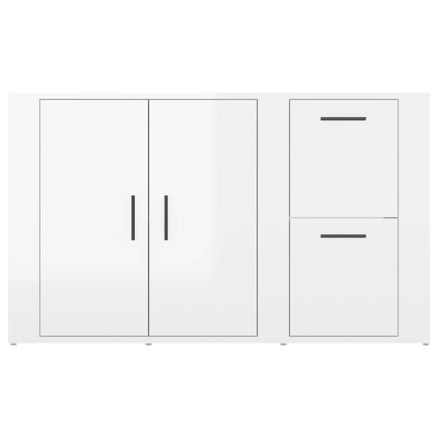 The Living Store Dressoir Classico - Bijzetkast - 100x33x59.5 cm - Hoogglans wit