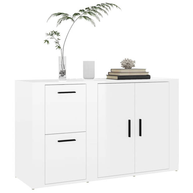 The Living Store Dressoir Classico - Bijzetkast - 100x33x59.5 cm - Hoogglans wit