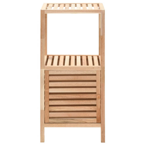 The Living Store Houten Opbergkast - Badkaast - 39.5 x 35.5 x 86 cm - massief walnotenhout en multiplex