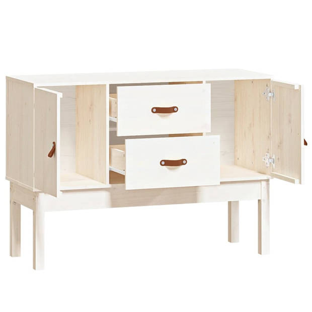 The Living Store Dressoir Grenenhout - Wit - 110 x 40 x 78 cm - Stevig blad