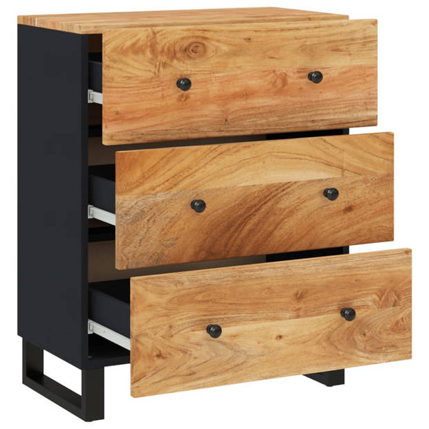 The Living Store Dressoir - Industrieel ontwerp - Massief acaciahout - 60 x 33 x 75 cm - Zwart frame