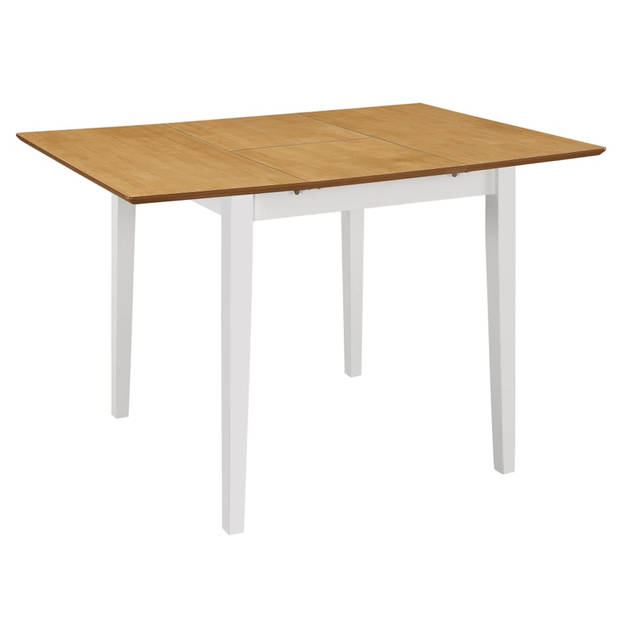 vidaXL Eettafel verlengbaar (80-120)x80x74 cm MDF wit