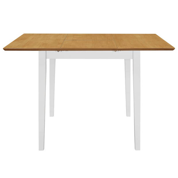 vidaXL Eettafel verlengbaar (80-120)x80x74 cm MDF wit