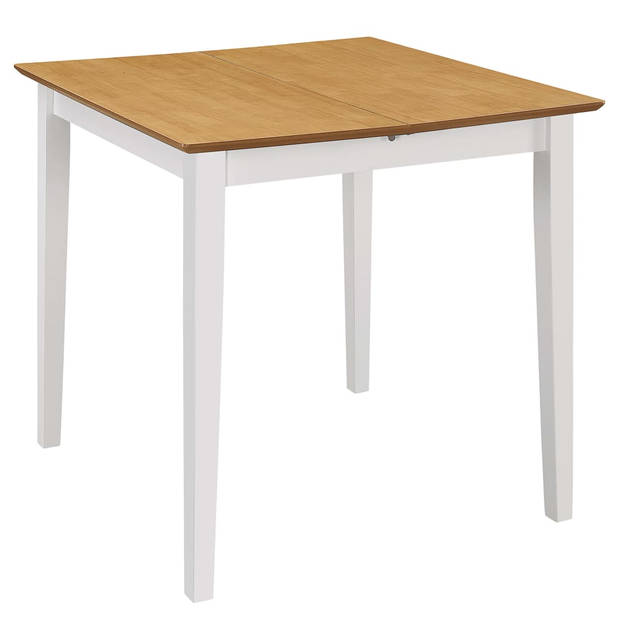 vidaXL Eettafel verlengbaar (80-120)x80x74 cm MDF wit