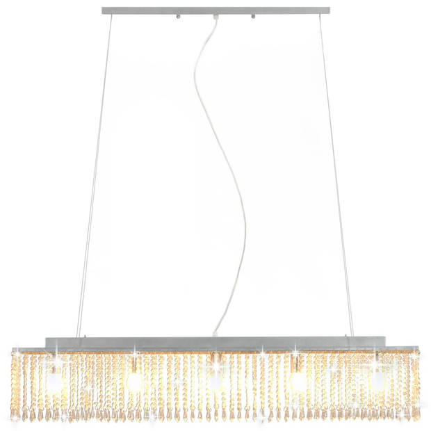 vidaXL Plafondlamp met kristallen kralen 104 cm zilverkleurig