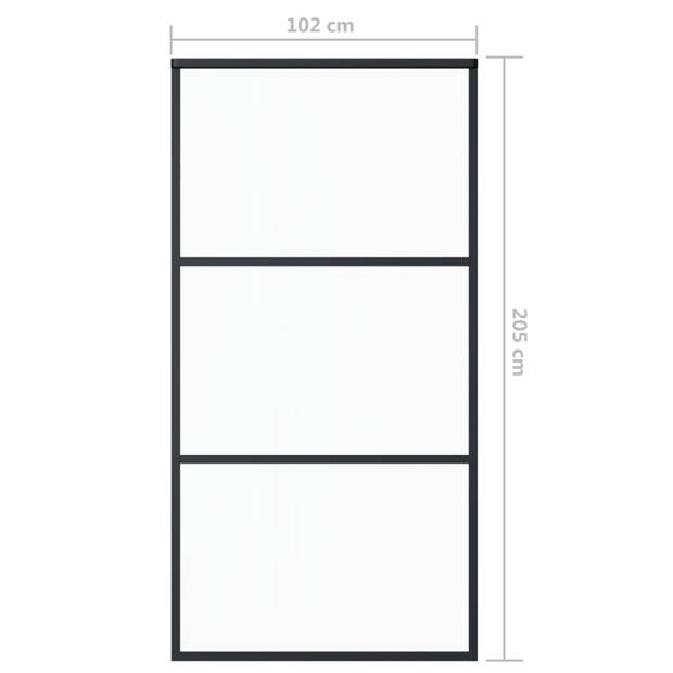 The Living Store Schuifdeur - 102 x 205 cm - Transparant ESG-glas - Aluminium