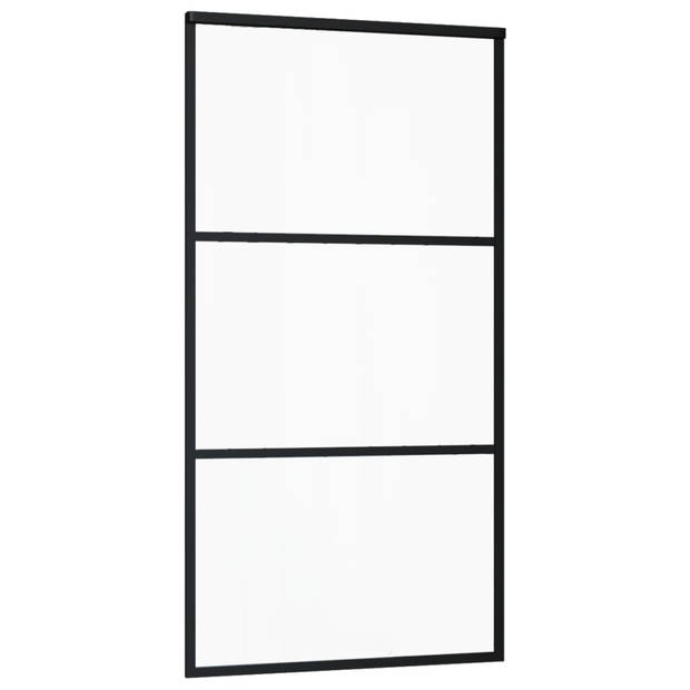 vidaXL Schuifdeur met beslag 102x205 cm aluminium en ESG-glas