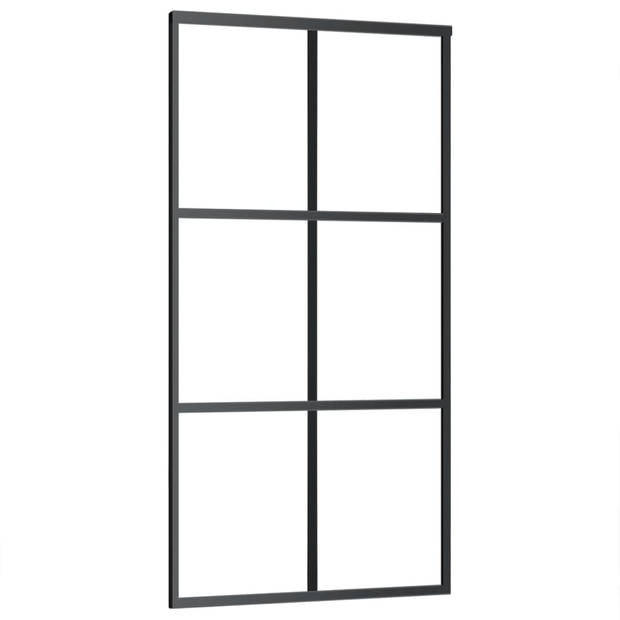 vidaXL Schuifdeur met beslag 102x205 cm aluminium en ESG-glas