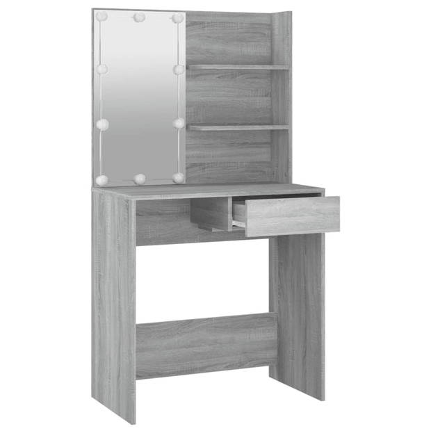 vidaXL Kaptafel met LED-verlichting 74,5x40x141 cm grijs sonoma eiken