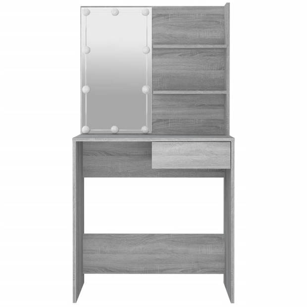 vidaXL Kaptafel met LED-verlichting 74,5x40x141 cm grijs sonoma eiken