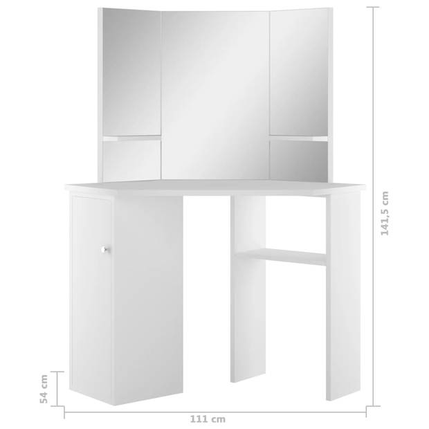 vidaXL Kaptafel hoekmodel wit