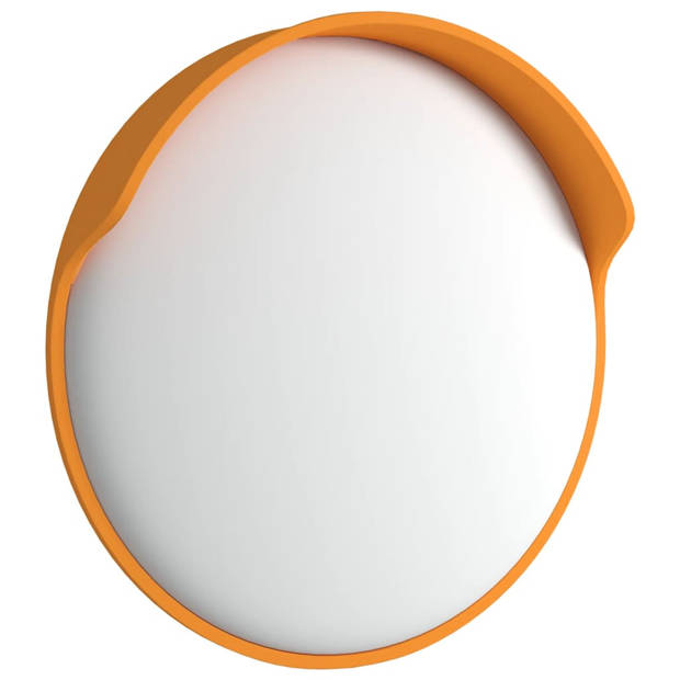 vidaXL Verkeersspiegel voor buiten convex Ø30 cm polycarbonaat oranje