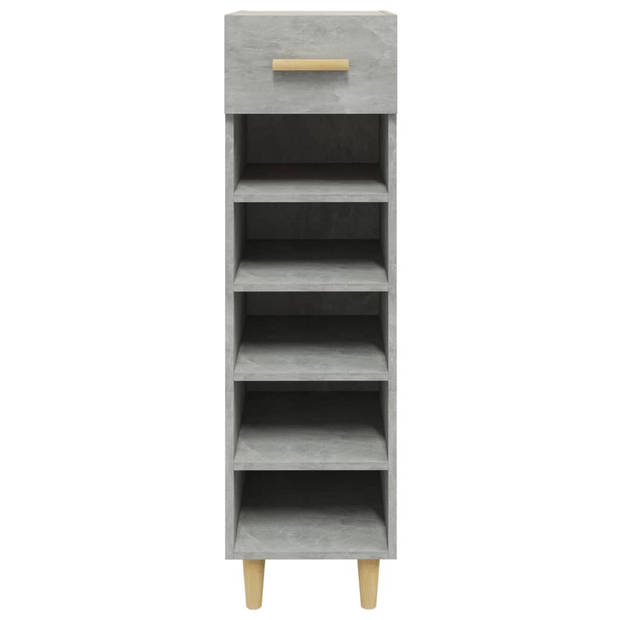 The Living Store Schoenenkast Betongrijs - Hout - 30x35x105 cm - Ruimtebesparend