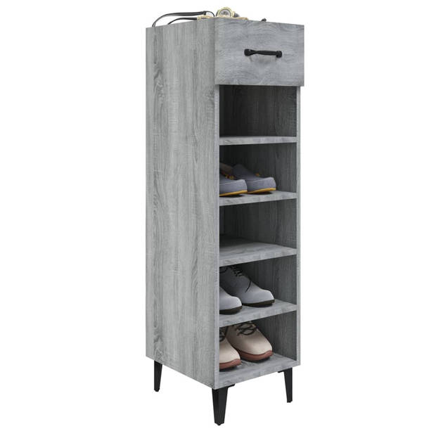 The Living Store Schoenenkast - Trendy - Meubelen - Afmeting- 30 x 35 x 105 cm - Materiaal- Bewerkt hout en metaal -