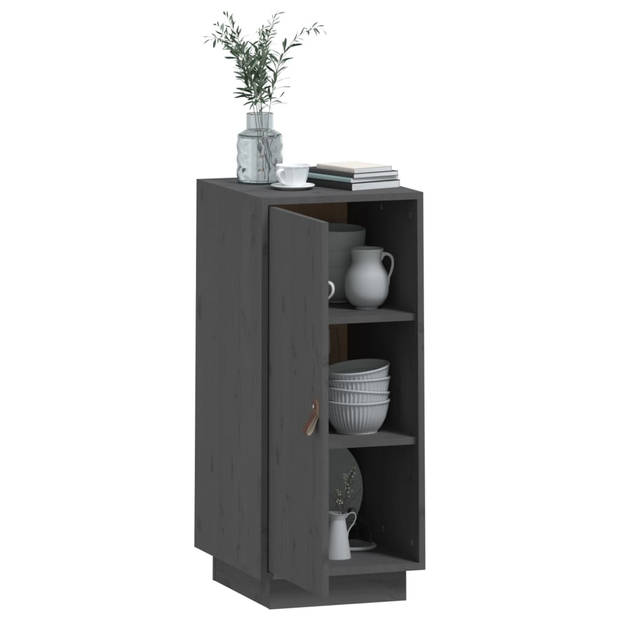 The Living Store Dressoir Grey Pine - 34 x 40 x 75 cm - Massief grenenhout - 3 vakken - deur