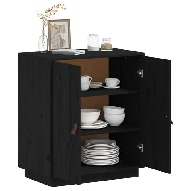 The Living Store Houten Dressoir - Bijzetkast - 65.5 x 40 x 75 cm - Zwart