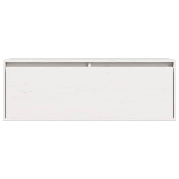 vidaXL Wandkast 100x30x35 cm massief grenenhout wit