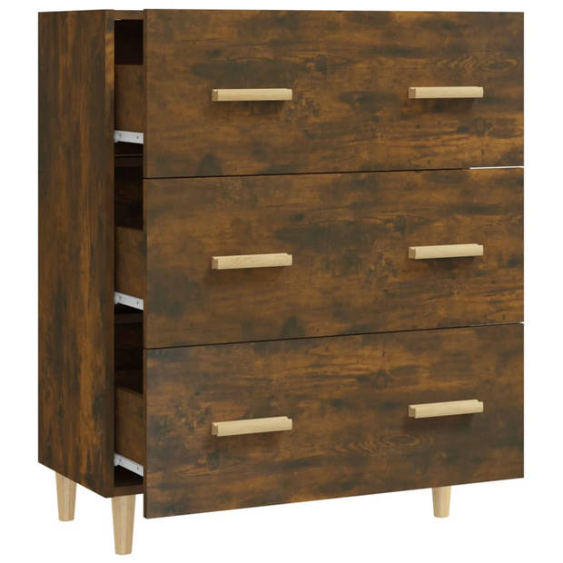 The Living Store Dressoir - Classic - Bewerkt Hout - 70 x 34 x 90 cm - Gerookt Eiken