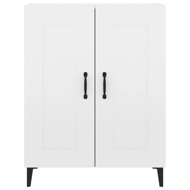 The Living Store Dressoir - Hoogglans Wit - 69.5 x 34 x 90 cm - Stevig materiaal