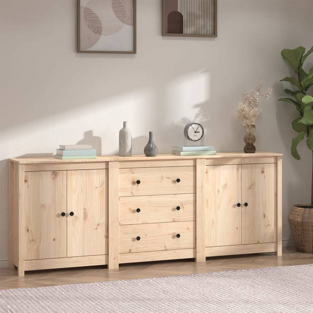 The Living Store Dressoir - Grenenhout - 210 x 35 x 80 cm - Opbergruimte - Stevig blad