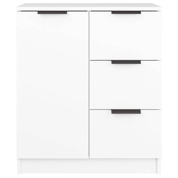 The Living Store Dressoir Minimalistisch - Bijzetkast - 60 x 30 x 70 cm - Wit hout