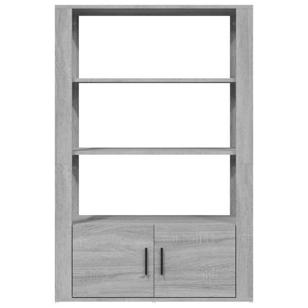 vidaXL Dressoir 80x30x119,5 cm bewerkt hout grijs sonoma eikenkleurig