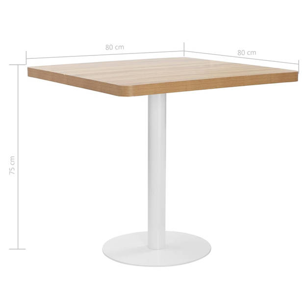 vidaXL Bistrotafel 80x80 cm MDF lichtbruin