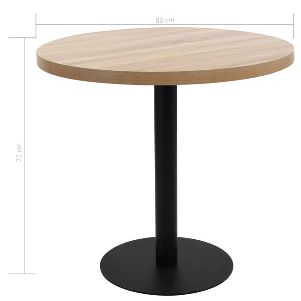 vidaXL Bistrotafel 80 cm MDF lichtbruin