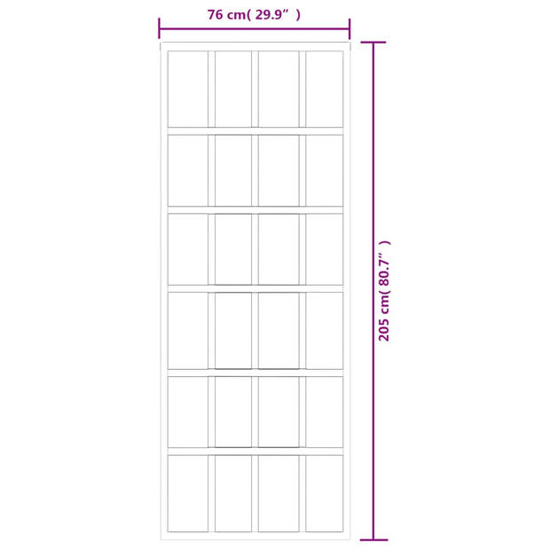 vidaXL Schuifdeur 76x205 cm ESG-glas en aluminium zwart