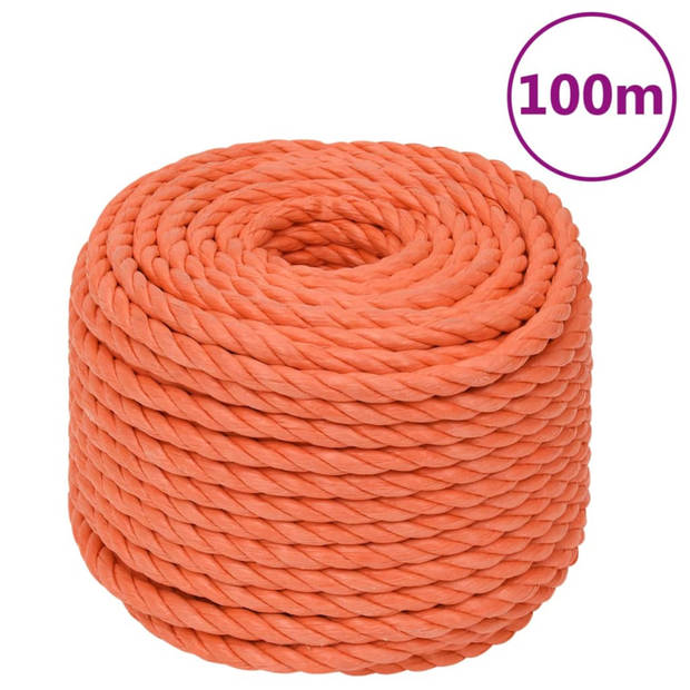 vidaXL Werktouw 20 mm 100 m polypropeen oranje