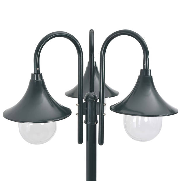 vidaXL Paalverlichting tuin E27 220 cm aluminium donkergroen 3-delig