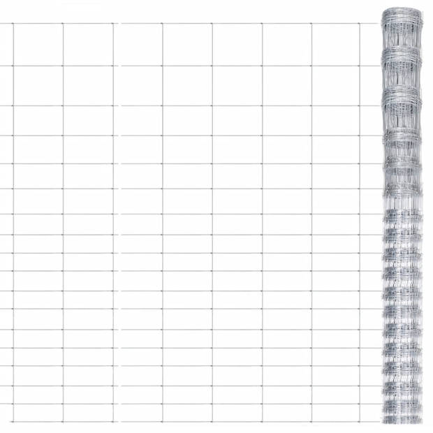 vidaXL Hek 50x1,25 m gegalvaniseerd staal zilverkleurig