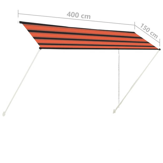 vidaXL Luifel uittrekbaar 400x150 cm oranje en bruin