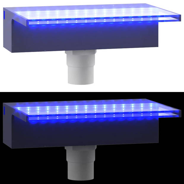 vidaXL Watervaloverlaat met RGB LED's 30 cm acryl