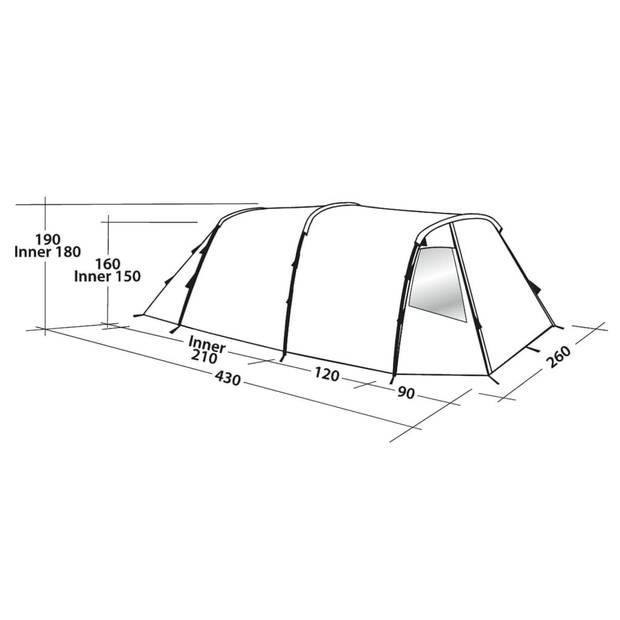 Easy Camp Tunneltent 4-persoons Huntsville 400 groen en crèmekleurig