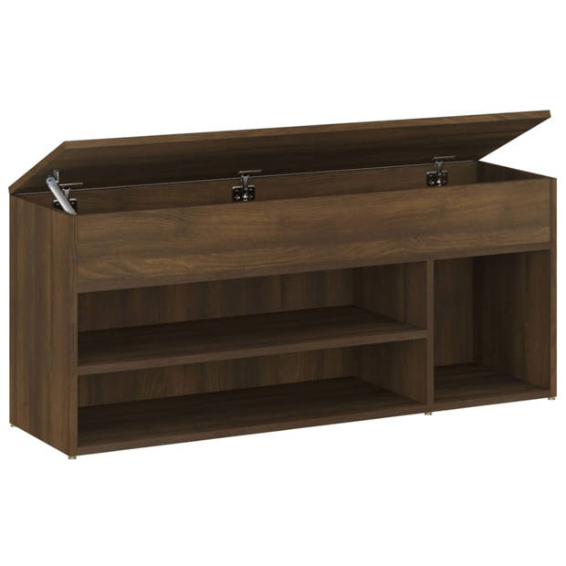 vidaXL Schoenenbank 105x30x45 cm bewerkt hout bruin eikenkleur