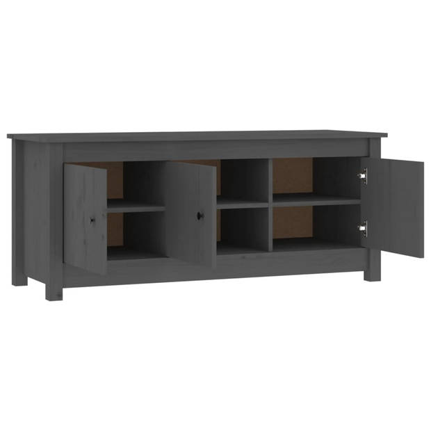 The Living Store Schoenenkast Grenenhout - Grijs - 110 x 38 x 45.5 cm