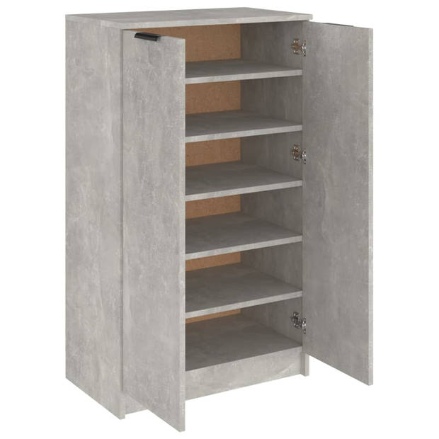 vidaXL Schoenenkast 59x35x100 cm bewerkt hout betongrijs