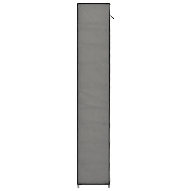 vidaXL Schoenenkast met hoes 57x29x162 cm stof grijs