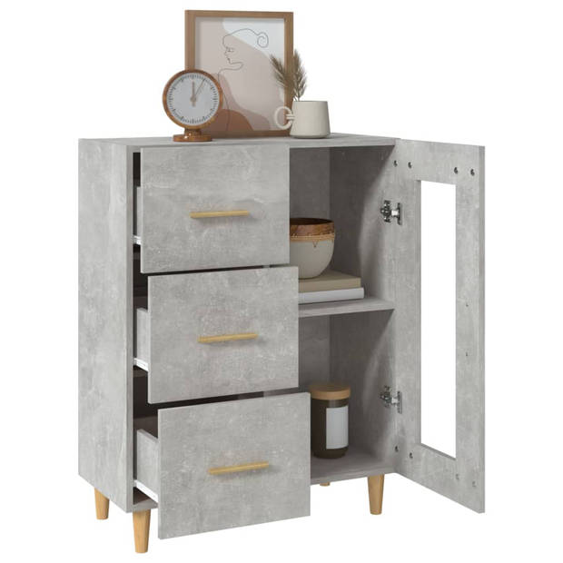 The Living Store Dressoir - Betongrijs - 69.5 x 34 x 90 cm