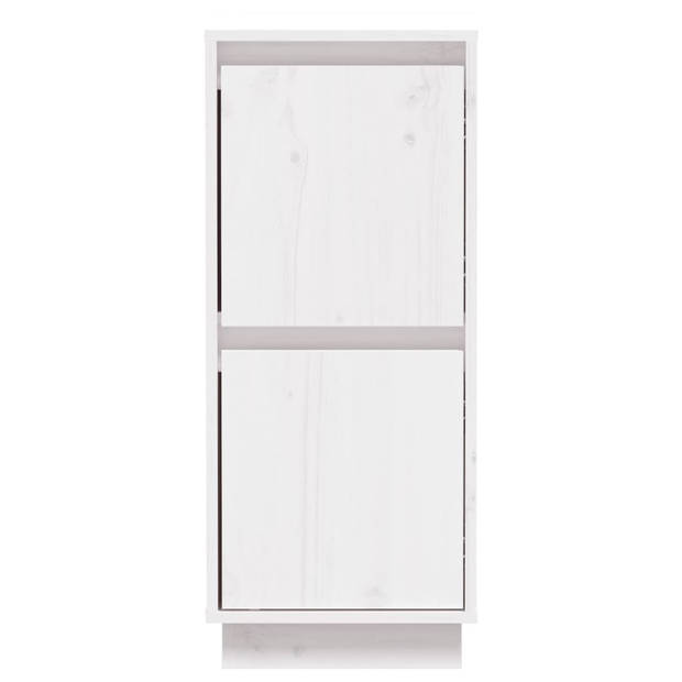 The Living Store Dressoir - Massief grenenhout en MDF - 31.5 x 34 x 75 cm - Wit