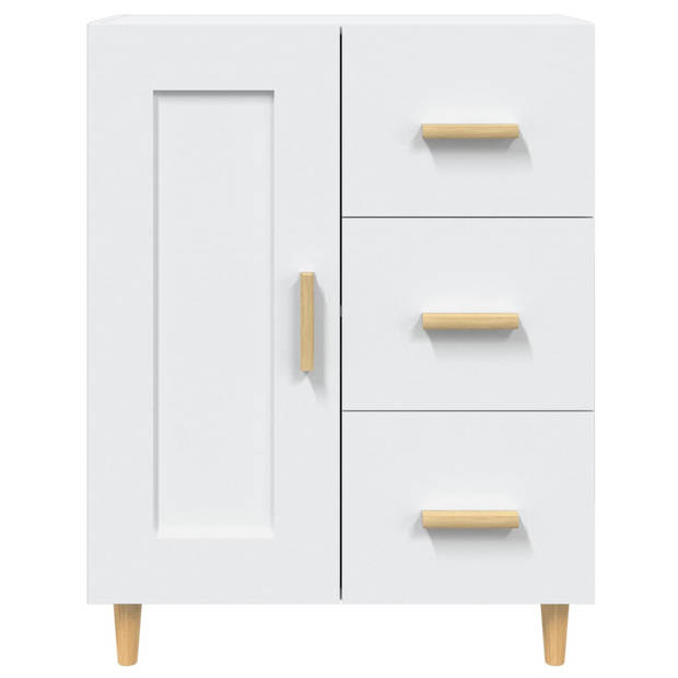 The Living Store Dressoir Opbergkast - Wit - 69.5 x 34 x 90 cm - Hoogwaardig materiaal