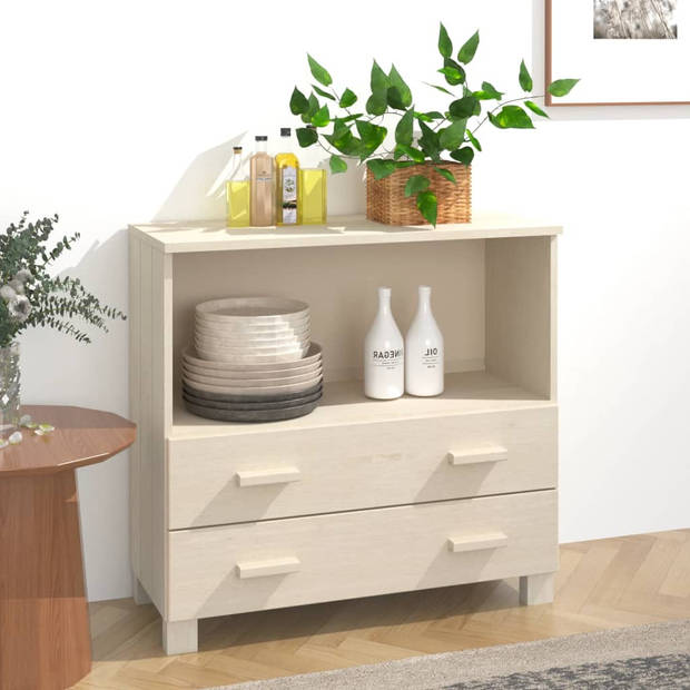 The Living Store HAMAR Dressoir - 85x35x80 cm - Honingbruin - Massief grenenhout